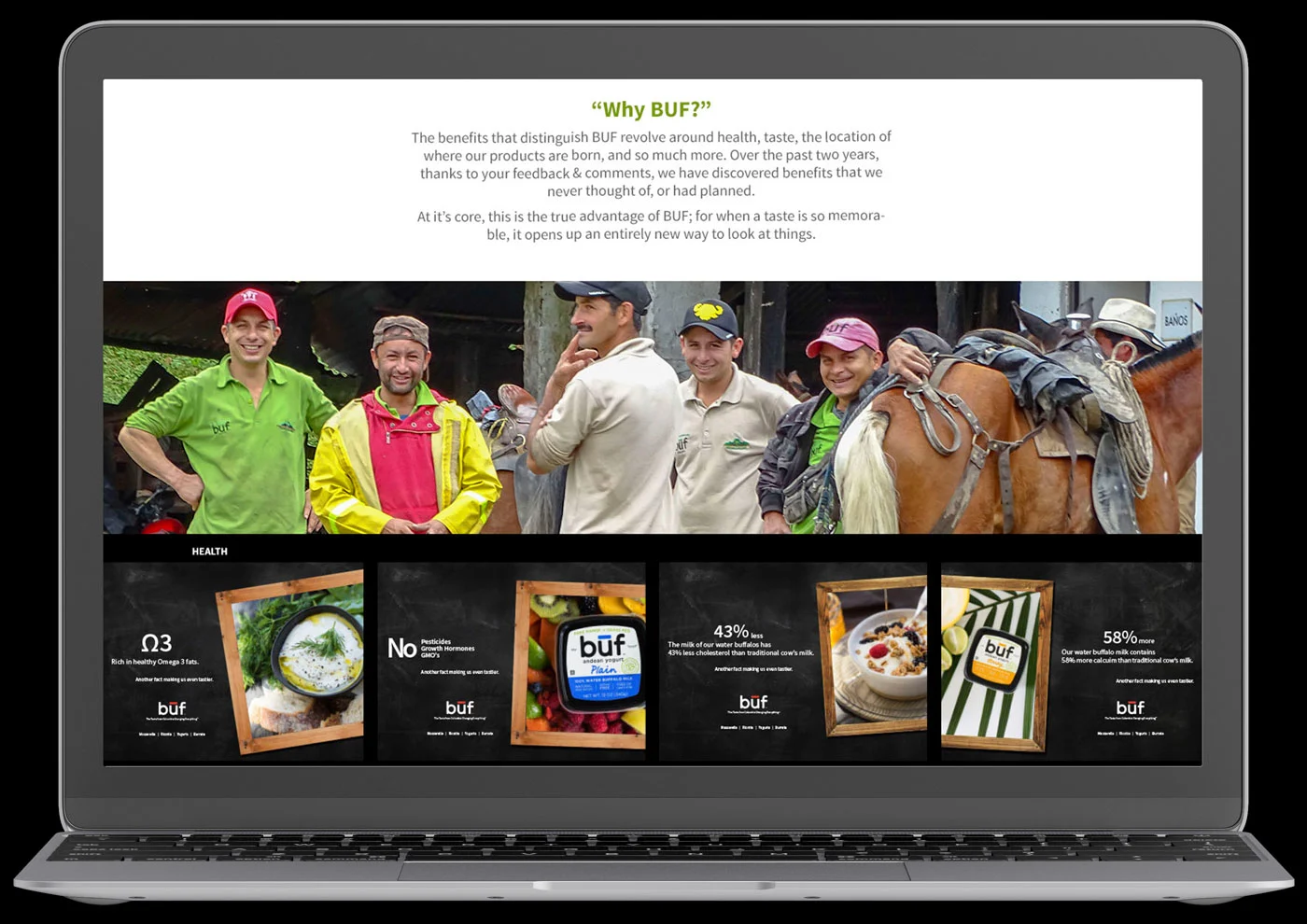 Buf Creamery website design