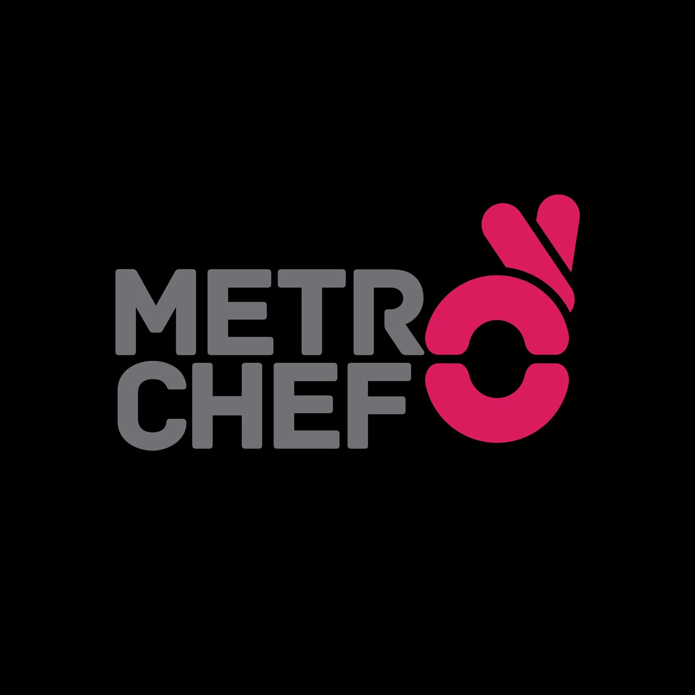 Metro Chef stacked logo design variation