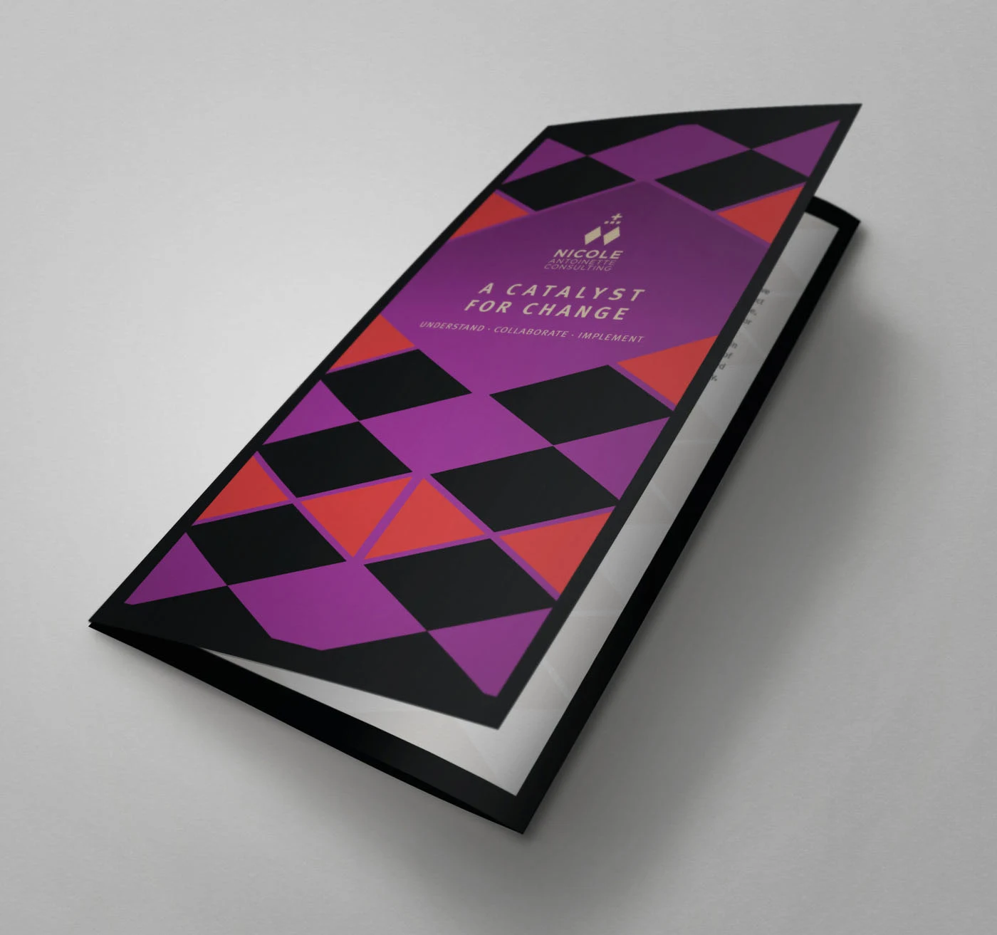 Nicole Antoinette Consulting tri-fold brochure front design