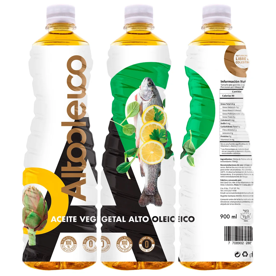 Alto Oleico cooking oil package design