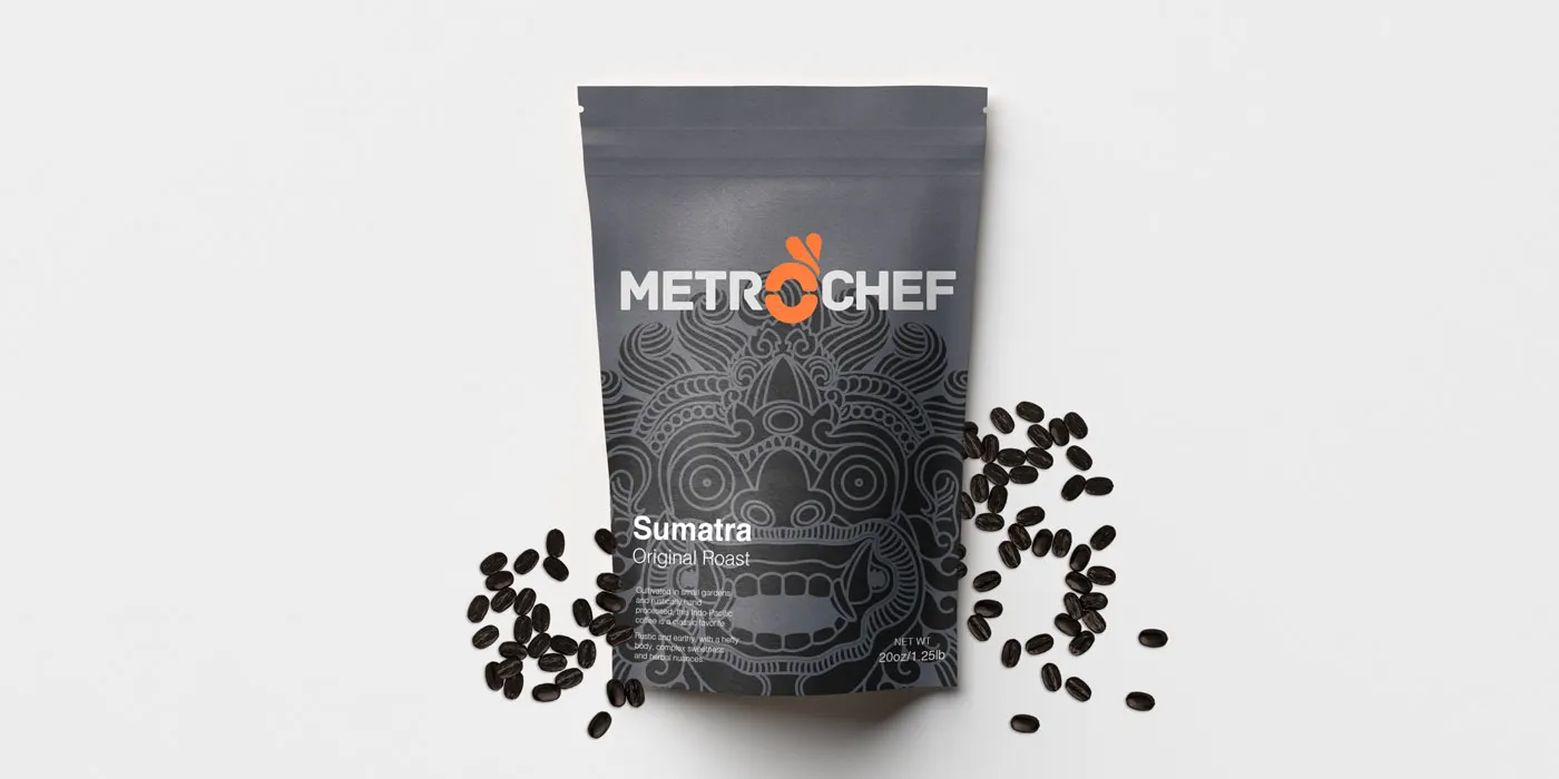 Metro Chef house brand coffee beans packaging design