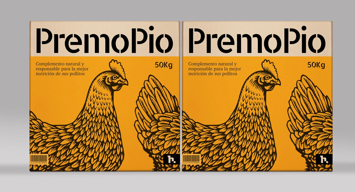 Animal feed packaging design mockup