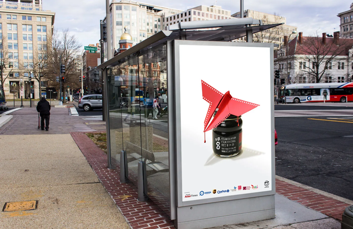 Atlanta Asian Film Festival bus shelter poster advertising