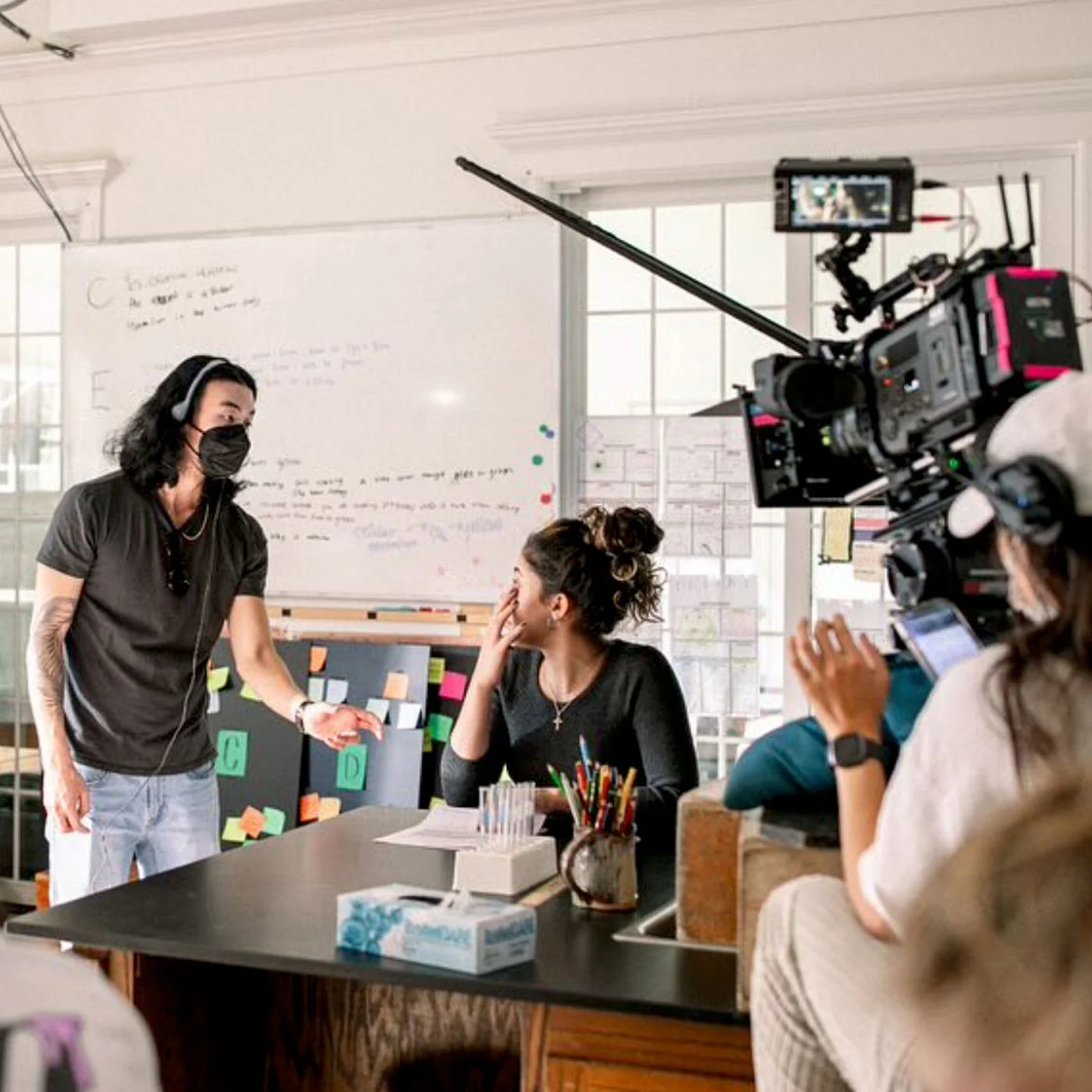 Shutter Bird classroom film set behind the scenes