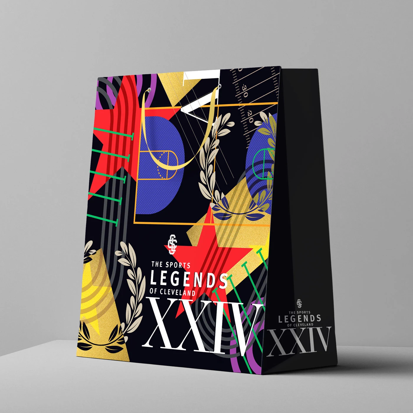 Sports Legends of Cleveland branded event bag designed by Neon Alfred