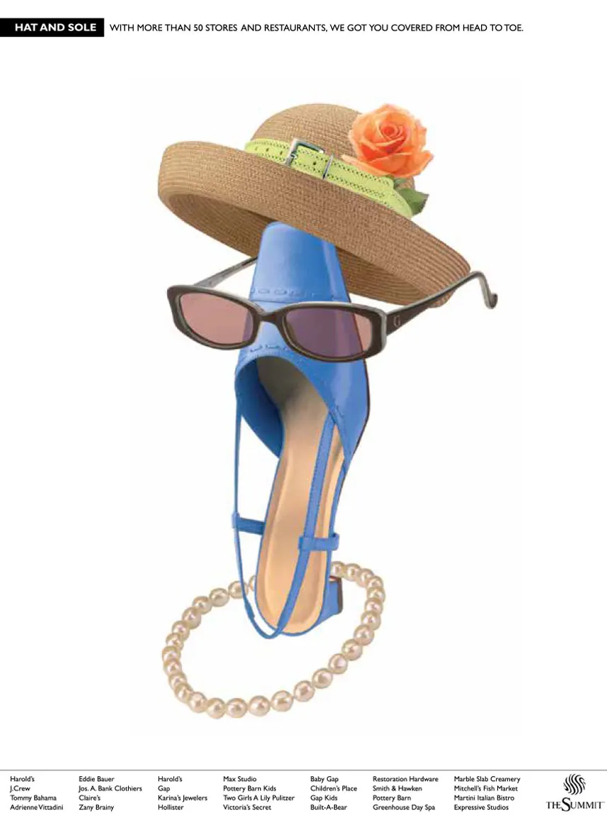 The Summit Shopping Center blue shoe advertising campaign